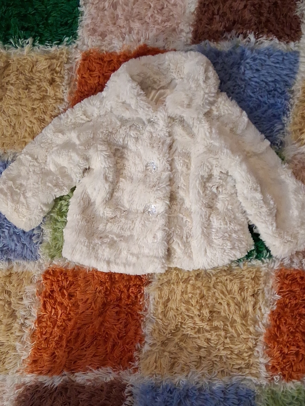 Cream Faux-Fur Kids Jacket